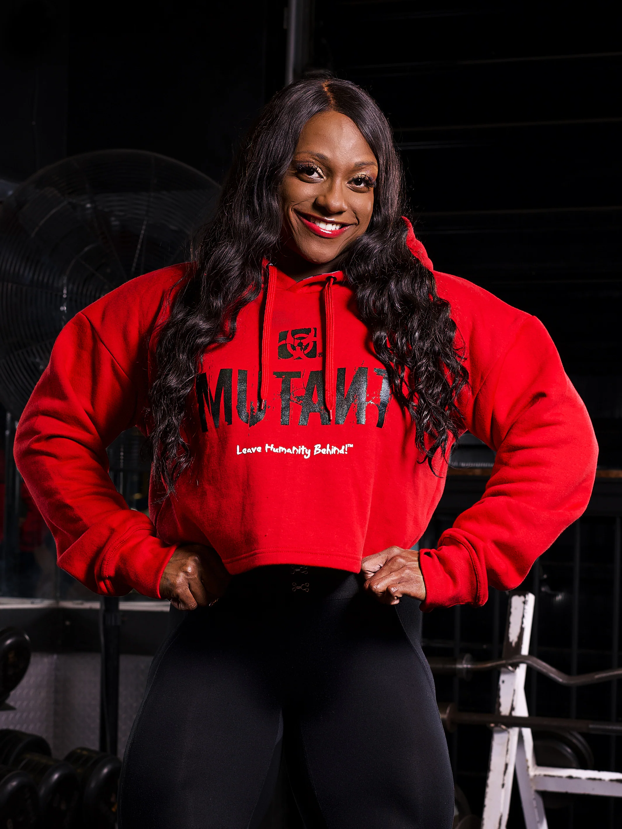 3-PILLAR Women's Gym Crop Hoodie (Red) M L XL 2XL - Image 5