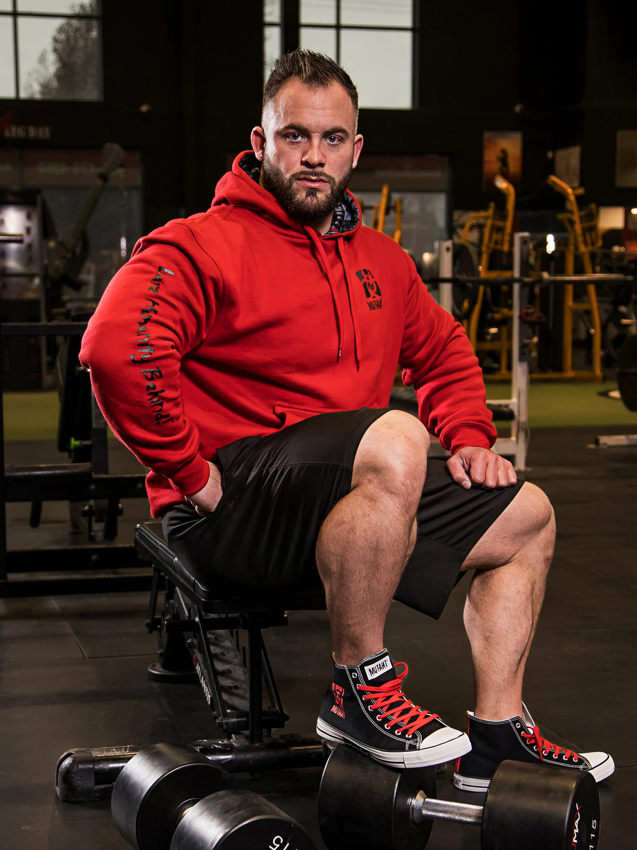 BODYBUILDING 2005 Gym Hoodie (Red) 5XL - Image 10