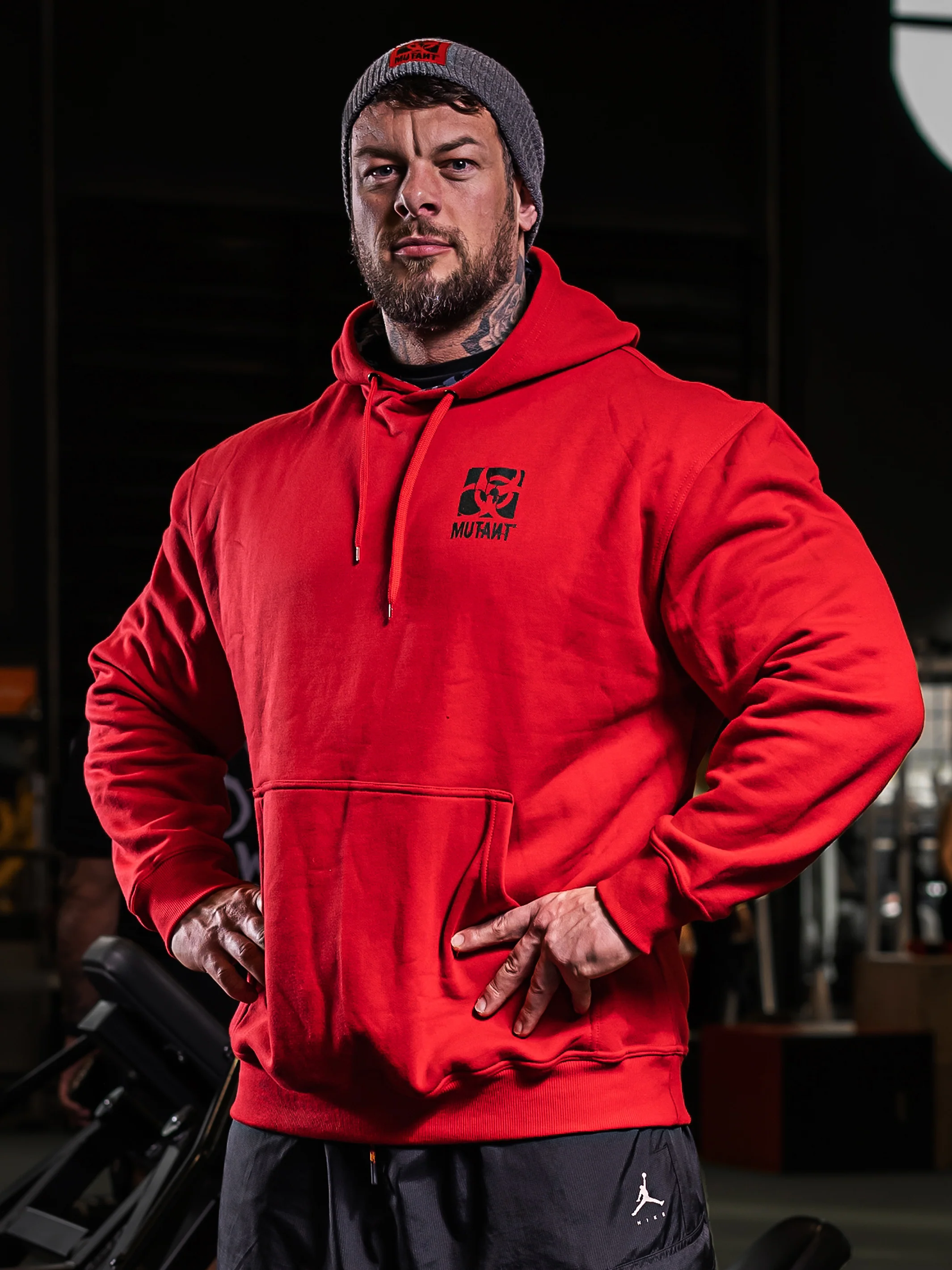 BODYBUILDING 2005 Gym Hoodie (Red) 5XL - Image 5