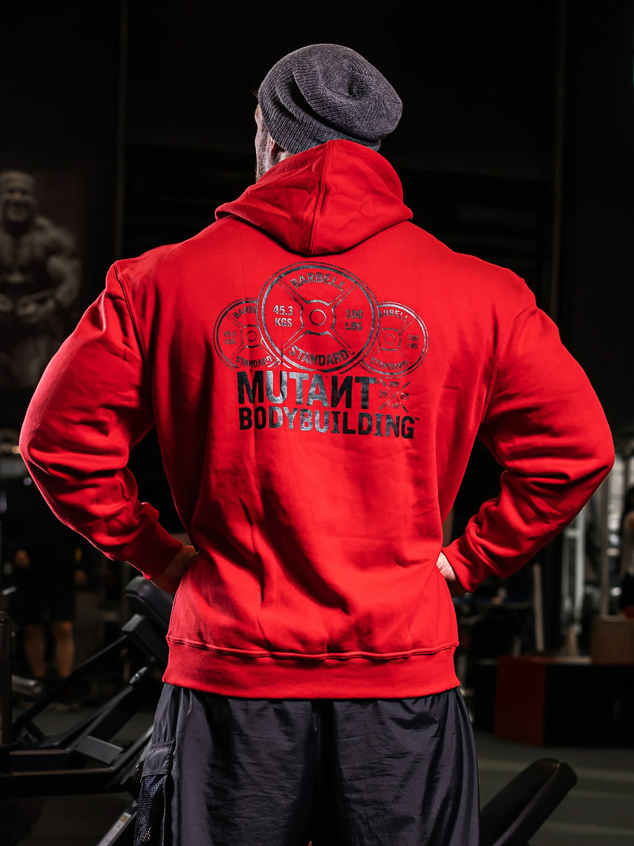 BODYBUILDING 2005 Gym Hoodie (Red) 5XL - Image 6