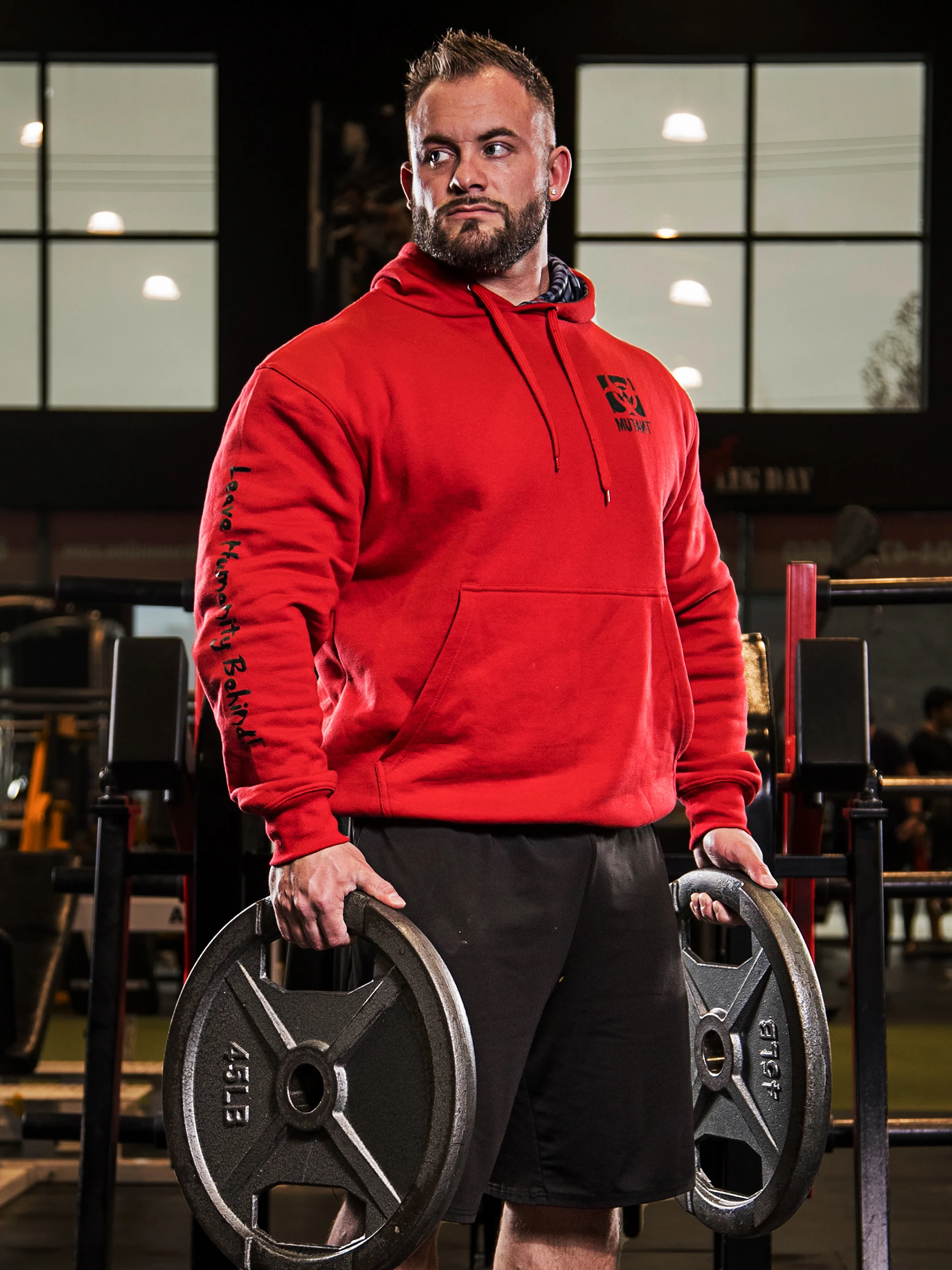 BODYBUILDING 2005 Gym Hoodie (Red) 5XL - Image 9