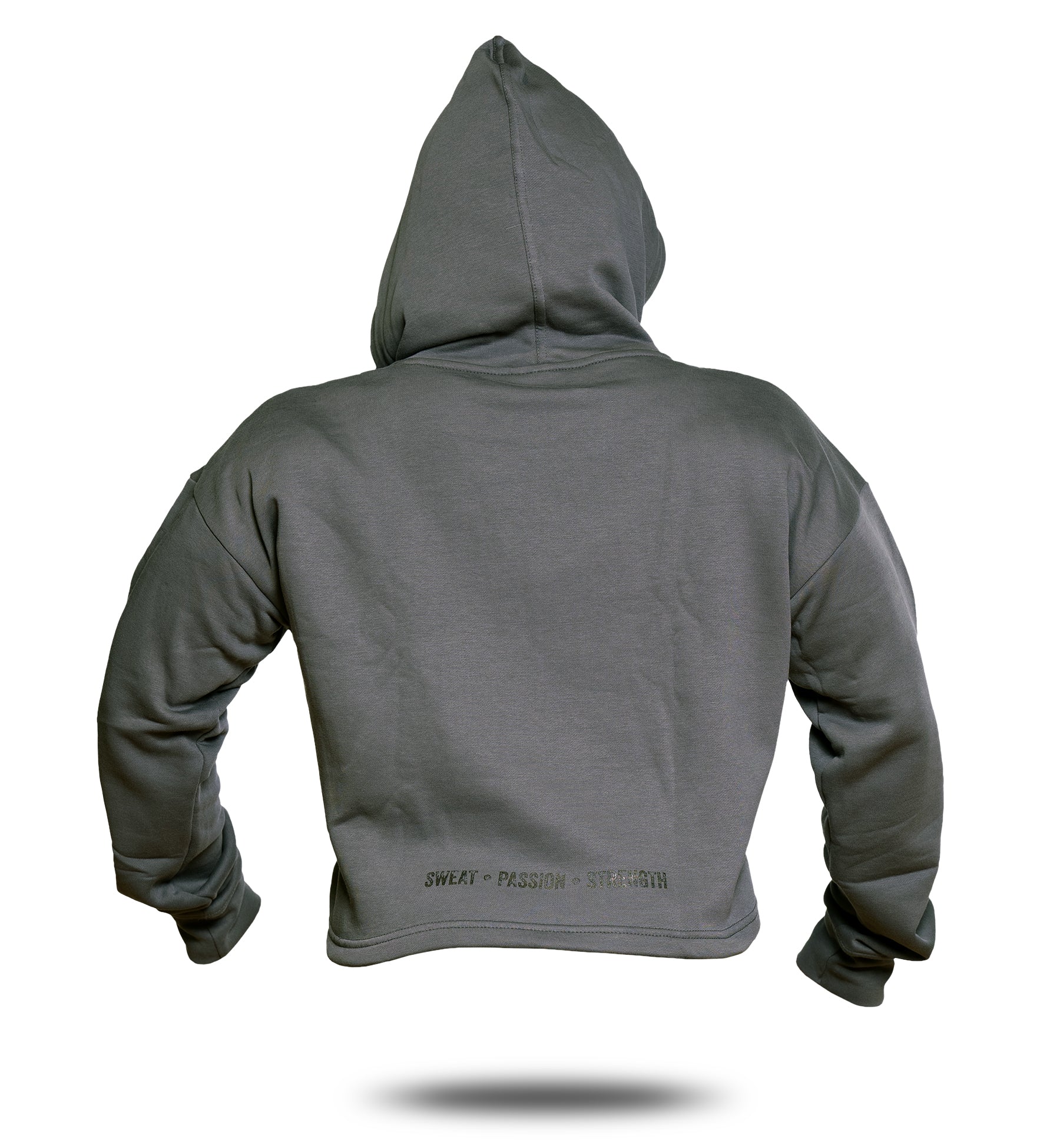 3-PILLAR Women's Gym Crop Hoodie (Grey) S M XL - Image 3